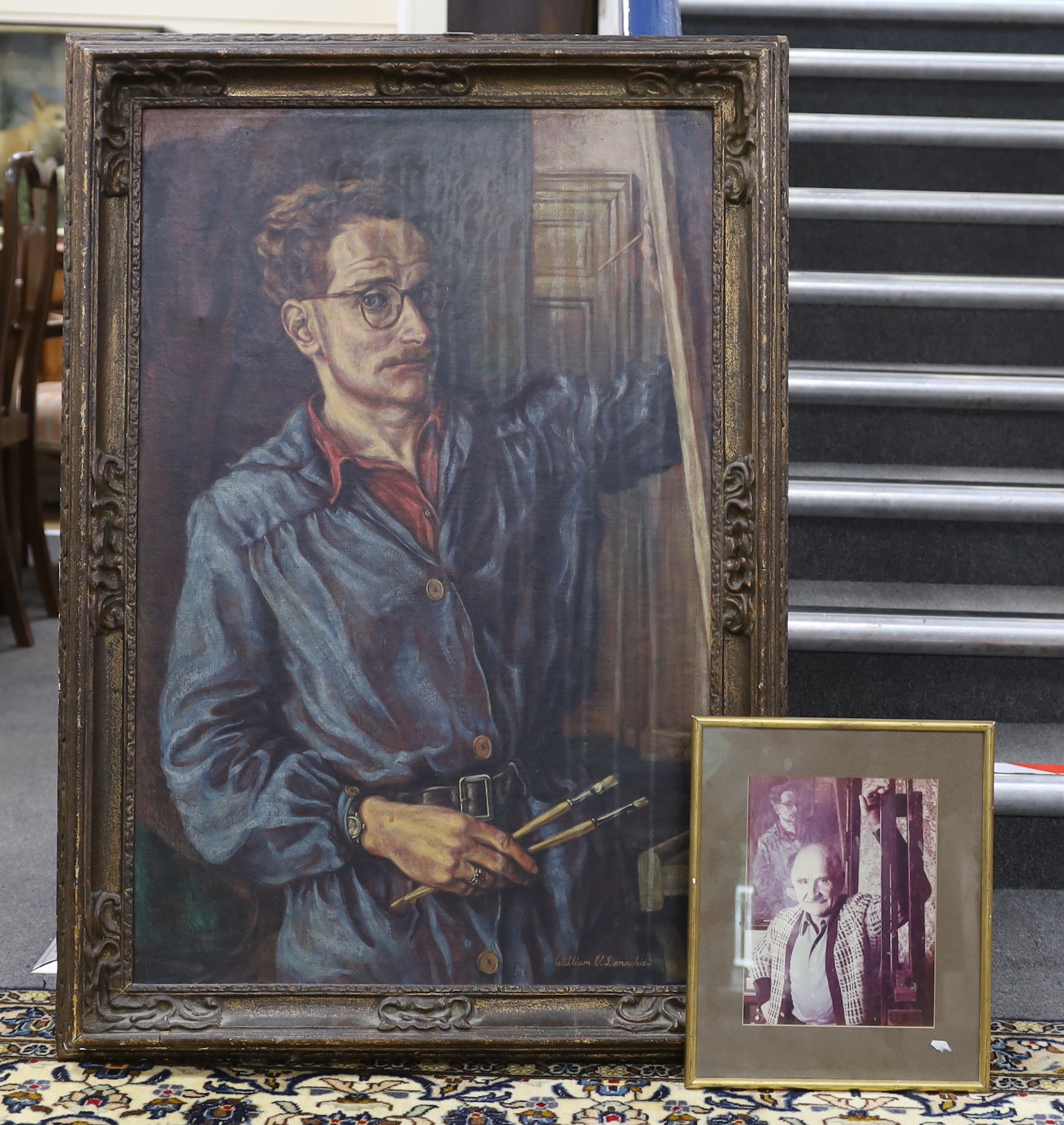 William Donachie (20th C.), oil on canvas, 'Auto portrait', 90 x 59cm